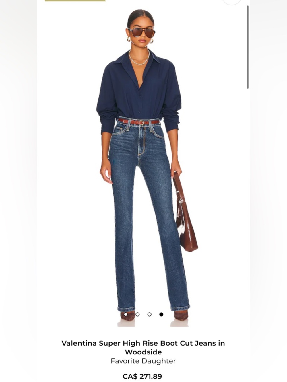 Favorite Daughter Dark Blue High-Rise Flare Jeans